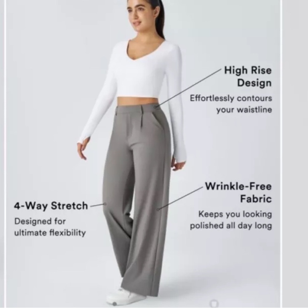 Halara NWT straight leg leggings material pants XS petite gray